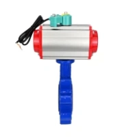 Затвор дисковый поворотный DN.ru WBV1616E-2W-Fb-H Ду125 Ру16 LUG корпус - чугун QT450, диск - чугун QT450, уплотнение - EPDM, с пневмоприводом PA-DA-105, пневмораспределителем 4M310-08 AC220V и магнитным переключателем ALS200D