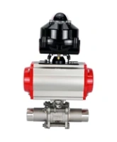 Кран шаровой DN.ru BV3232P(3pc)-FP-W-ISO-H LONG Ду80 Ру25 полнопроходной, корпус - нержавеющая сталь 316, уплотнение - PTFE, под приварку, с пневмоприводом DN.ru PA-SA-130, пневмораспределителем 4M310-08 AC220V и БКВ APL-510N EX