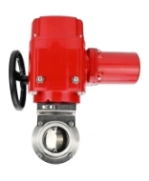 Затвор дисковый поворотный DN.ru WBV3131E-2W-C-H Ду50 Ру10 кламповый, корпус - пищевая нержавеющая сталь 304, уплотнение - EPDM, с электроприводом QT-EX-005M-O2-220VAC-У1 с моментной муфтой и штурвалом