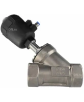 Клапан отсечной пневматический DN.ru VSP3241P-T-1PNC 2 1/2″ Ду65 Ру25, корпус - нержавеющая сталь SS316, резьбовой, Y-образный, корпус привода - пластик