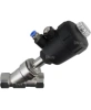 Клапан отсечной пневматический DN.ru VSP3241P-T-1PNC 3/4″ Ду20 Ру25, корпус - нержавеющая сталь SS316, резьбовой, Y-образный, корпус привода - пластик