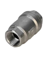 Клапан обратный DN.ru VCS3232P-T 1/2″ Ду15 Ру63 резьбовой, пружинный, корпус - нержавеющая сталь 316, диск - нержавеющая сталь 316, уплотнение - металл