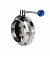 Затвор дисковый поворотный DN.ru WBV3131E-2W-W-H Ду150 Ру10, пищевая нержавеющая сталь 304, уплотнение - EPDM, под приварку, с рукояткой