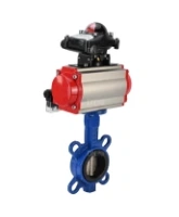 Затвор дисковый поворотный DN.ru WBV1132N-2W-Fb-H Ду125 Ру16, корпус - чугун GG25, диск - нержавеющая сталь 316L, уплотнение - NBR, с пневмоприводом DN.ru PA-DA-105 двойного действия, пневмораспределителем 4M310-08 AC220V, БКВ APL-210N