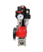Кран шаровой DN.ru BV3232P(3pc)-FP-W-ISO-H Ду65 Ру25 полнопроходной двухходовой, нержавеющая сталь SS316, под приварку, уплотнение - PTFE, с пн.приводом DN.ru PA-DA-083 пн.распределителем 4M310-08 AC220V БПВ AFC2000 БКВ APL-510N-EX