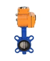 Затвор дисковый поворотный DN.ru WBV1432N-2W-Fb-H Ду100 Ру16, корпус - чугун GGG50, диск - нержавеющая сталь 316L, уплотнение - NBR, с электроприводом DN.ru QT-N-008EM-1-24VAC-У1