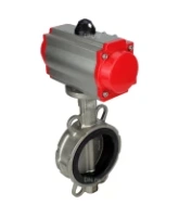 Затвор дисковый поворотный DN.ru WBV3131N-2W-Fb-H Ду150 Ру16, корпус - нержавеющая сталь 304, диск - нержавеющая сталь 304, уплотнение - NBR, с пневмоприводом DN.ru PA-DA-105 и пневмораспределителем DN.ru 4M310-08 AC220V