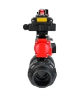Кран шаровой DN.ru BV4242E-FP-GRM-ISO Дн50 Ру10 полнопроходной, корпус - НПВХ, шар - НПВХ, уплотнение - EPDM, с пневмоприводом PA-SA-065, пневмораспределителем 4M310-08 AC220V, БКВ APL-410N EX и БПВ AFC2000