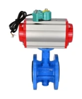 Затвор дисковый поворотный DN.ru WBV1331E-2W-F-H Ду50 Ру16 корпус - чугун GGG40, диск - нержавеющая сталь 304, уплотнение - EPDM, с пневмоприводом PA-DA-105 и магнитным переключателем ALS200D