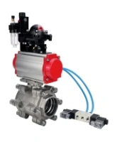Кран шаровой DN.ru BV3232P(3pc)-FP-SW-ISO-H Ду65 Ру63 полнопроходной, корпус - нержавеющая сталь SS316, под приварку, с пневмоприводом PA-SA-130, пневмораспределителем 4V320-08 AC220V, БКВ APL-210N, БПВ AFC2000