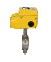 Затвор дисковый поворотный DN.ru WBV3232E-2W-Fb-H Ду125 Ру16, корпус - нержавеющая сталь 316L, диск - нержавеющая сталь 316L, уплотнение - EPDM, с электроприводом DN.ru QT-N-010EM-O1-24VDC-У1 24В
