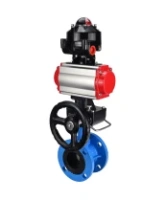 Затвор дисковый поворотный DN.ru WBV1313E-2W-F-H Ду100 Ру16 фланцевый, корпус - чугун GGG40, диск - чугун GGG40, EPDM, с пневмоприводом DN.ru PA-DA-105, пневмораспределителем 4M310-08 AC220V, БКВ APL-510N EX и ручным дублером MON1-250-T26-ISO