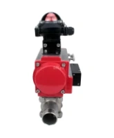 Кран шаровой DN.ru BV3232P(3pc)-FP-W-ISO-H LONG Ду80 Ру25 полнопроходной, корпус - нержавеющая сталь 316, уплотнение - PTFE, под приварку, с пневмоприводом DN.ru PA-SA-130, пневмораспределителем 4M310-08 AC220V и БКВ APL-210N