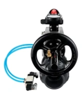Кран шаровой DN.ru BV4242E-FP-GRM-ISO Дн50 Ру10 полнопроходной, корпус - НПВХ, шар - НПВХ, уплотнение - EPDM, с пневмоприводом PA-DA-105-1, пневмораспределителем 4V320-08 AC220V и БКВ APL-210N