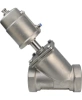 Клапан отсечной пневматический DN.ru VSP3231P-T-1PNC 2 1/2″ Ду65 Ру25, корпус - нержавеющая сталь SS316, резьбовой, Y-образный, корпус привода - нержавеющая сталь CF8