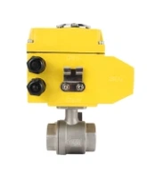 Кран шаровой DN.ru BV3232P(2pc)-FP-T-ISO-H Ду40 Ру63 полнопроходной двухходовой, нержавеющая сталь 316, внутренняя резьба, уплотнение - PTFE, с электроприводом четвертьоборотным QT-N-005EM-O1-24VDC-У1