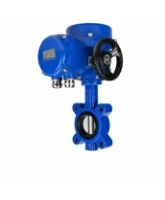 Затвор дисковый поворотный DN.ru WBV1631N-2W-Fb-H Ду150 Ру16 LUG межфланцевый, корпус - чугун QT450, диск - нержавеющая сталь AISI 304, уплотнение - NBR, с электроприводом QT-N-020M-O2-220VAC-У1 с моментной муфтой и штурвалом