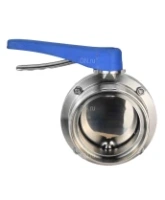 Затвор дисковый поворотный DN.ru WBV3131E-2W-T-H Ду100 Ру10 резьбовой, пищевая нержавеющая сталь 304, уплотнение – EPDM, с рукояткой