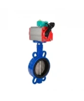 Затвор дисковый поворотный DN.ru WBV1432N-2W-Fb-H Ду40 Ру16 корпус - чугун GGG50, диск - нержавеющая сталь 316L, уплотнение - NBR, с пневмоприводом PA-SA-083 и магнитным переключателем ALS200D