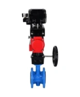 Затвор дисковый поворотный DN.ru WBV1313E-2W-F-H Ду100 Ру16 фланцевый, корпус - чугун GGG40, диск - чугун GGG40, EPDM, с пневмоприводом DN.ru PA-DA-105, позиционером DN.ru YT-1000RSN с обратной связью и ручным дублером DN.ru MON1-250-T26-ISO