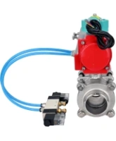 Кран шаровой DN.ru BV3232P(3pc)-FP-W-ISO-H WDVF Ду40 Ру40 полнопроходной, трехсоставной, корпус - нержавеющая сталь 316, PTFE, под приварку, с пневмоприводом PA-DA-065, пневмораспределителем 4V320-08 AC220V и магнитным переключателем ALS200D