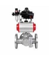 Кран шаровой DN.ru BV3232P(2pc)-FP-3WL-F-ISO-H Ду20 Ру16 HYMT, трехходовой L-тип, полнопроходной, фланцевый, корпус - нержавеющая сталь SS316, с пневмоприводом PA-DA-052, пневмораспределителем 4M310-08 24В NAMUR, БКВ APL-410N EX и БПВ AFC2000