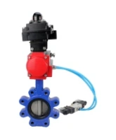 Затвор дисковый поворотный DN.ru WBV1631N-2W-Fb-H Ду150 Ру16 LUG корпус - чугун QT450, диск - нержавеющая сталь 304, уплотнение - NBR, с пневмоприводом DN.ru PA-SA-160, пневмораспределителем 4V320-08 AC220V и БКВ APL-410N EX