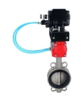 Затвор дисковый поворотный DN.ru WBV3131N-2W-Fb-H Ду150 Ру16, корпус - нержавеющая сталь 304, диск - нержавеющая сталь 304, уплотнение - NBR, с пневмоприводом DN.ru PA-DA-105 и позиционером DN.ru YT-1000RSN без обратной связи