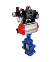 Затвор дисковый поворотный DN.ru WBV1631N-2W-Fb-H Ду150 Ру16 LUG корпус - чугун QT450, диск - нержавеющая сталь 304, уплотнение - NBR, с пневмоприводом DN.ru PA-SA-160, пневмораспределителем 4M310-08 AC220V, БКВ APL-410N EX и БПВ AFC2000