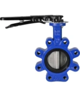 Затвор дисковый поворотный DN.ru WBV1631N-2W-Fb-H Ду150 Ру16 LUG межфланцевый, корпус - чугун QT450, диск - нержавеющая сталь 304, уплотнение - NBR, с рукояткой