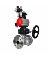 Кран шаровой DN.ru BV3232P(2pc)-FP-3WL-F-ISO-H Ду20 Ру16 HYMT, трехходовой L-тип, полнопроходной, фланцевый, корпус - нерж.сталь SS316, с пн.приводом PA-DA-052, пн.распредел 4M310-08 24В NAMUR, ручн.дублером MON1-250-T26-ISO, БКВ APL-210N и БПВ AFC2000