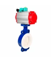 Затвор дисковый поворотный DN.ru WBV3434Pf-2W-Fb-H Ду80 Ру16 корпус - углеродистая сталь WCB, диск - углеродистая сталь WCB, футерованный PTFE, уплотнение - PTFE, с пневмоприводом DN.ru PA-SA-105, 4M310-08 AC220V и ALS200D