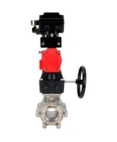 Кран шаровой DN.ru BV3232P(3pc)-FP-SW-ISO-H Ду80 Ру63 полнопроходной, корпус - нержавеющая сталь SS316, под приварку, с пневмоприводом PA-DA-105, ручным дублером MON2-450-T28-ISO, электропневматическим поворотным позиционером YT-1000RSN без обратной связи