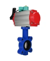 Затвор дисковый поворотный DN.ru WBV1631E-2W-Fb-H Ду65 Ру16 LUG межфланцевый, корпус - чугун QT450, диск - нержав.сталь AISI 304, уплотнение - EPDM, с пневмоприводом PA-SA-105, пневмораспределителем 4M310-08 220В NAMUR и магнитным переключателем ALS200D