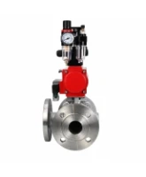Кран шаровой DN.ru BV3232P(2pc)-FP-3WL-F-ISO-H Ду20 Ру16 HYMT, трехходовой L-тип, полнопроходной, фланцевый, корпус - нержавеющая сталь SS316, с пневмоприводом PA-DA-052, пневмораспределителем 4M310-08 24В NAMUR, БКВ APL-210N и БПВ AFC2000