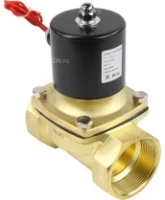 Клапан электромагнитный DN.ru VS100-ET-NC-220VAC 2″ Ду50 Ру10, соленоидный двухходовой, корпус - латунь, уплотнение - EPDM, резьбовой, нормально-закрытый, прямого действия, катушка - 220В