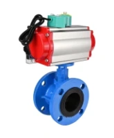 Затвор дисковый поворотный DN.ru WBV1313E-2W-F-H Ду100 Ру16 фланцевый, корпус - чугун GGG40, диск - чугун GGG40, уплотнение - EPDM, с пневмоприводом PA-DA-105, пневмораспределителем 4M310-08 AC220V и магнитным переключателем ALS200D