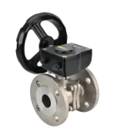 Кран шаровой DN.ru BV3232P(2pc)-FP-F-ISO-H Ду250 Ру16 полнопроходной двухходовой, нержавеющая сталь, фланцевый, уплотнение - PTFE, с ISO-фланцем и редуктором DN.ru HAM RQN5-1500Z-T50