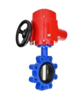 Затвор дисковый поворотный DN.ru WBV1631N-2W-Fb-H Ду150 Ру16 LUG межфланцевый, корпус - чугун QT450, диск - нержавеющая сталь AISI 304, уплотнение - NBR, с электроприводом QT-EX-020M-O2-220VAC-У1 с моментной муфтой и штурвалом