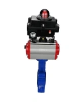 Затвор дисковый поворотный DN.ru WBV1631E-2W-Fb-H Ду65 Ру16 LUG корпус - чугун QT450, диск - нержавеющая сталь 304, уплотнение - EPDM, с пневмоприводом DN.ru PA-SA-105, пневмораспределителем 4M310-08 AC220V и БКВ APL-410N EX