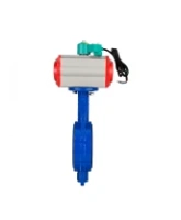 Затвор дисковый поворотный DN.ru WBV1432N-2W-Fb-H Ду40 Ру16 корпус - чугун GGG50, диск - нержавеющая сталь 316L, уплотнение - NBR, с пневмоприводом PA-SA-083 и магнитным переключателем ALS200D