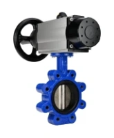 Затвор дисковый поворотный DN.ru WBV1616E-2W-Fb-H Ду125 Ру16 LUG корпус - чугун QT450, диск - чугун QT450, уплотнение - EPDM, с пневмоприводом DN.ru PA-DA-105-1 и пневмораспределителем 4M310-08 AC220V