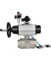 Кран шаровой DN.ru BV3232P(4pc)-SP-3WL-T-ISO-H Ду100 Ру40, стандартнопроходной, четырехсоставной, нержавеющая сталь 316, PTFE, внутренняя резьба, с пневмоприводом PA-DA-105-1, пневмораспределителем 4V320-08 AC220V, БКВ APL-210N, БПВ AFC2000