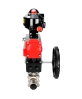 Кран шаровой DN.ru BV3232P(3pc)-FP-W-ISO-H LONG Ду65 Ру25 полнопроходной, корпус - нержавеющая сталь 316, уплотнение - PTFE, под приварку, с пневмоприводом DN.ru PA-DA-083, редуктором DN.ru MON2-450-T28-ISO и БКВ APL-510N EX