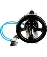 Кран шаровой DN.ru BV3232P(3pc)-FP-W-ISO-H Ду80 Ру25, полнопроходной, трехсоставной, нержавеющая сталь 316, уплотнение - PTFE, под приварку, с пневмоприводом PA-DA-105-1, пневмораспределителем 4V320-08 AC220V