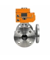 Кран шаровой DN.ru BV3232P(2pc)-FP-3WT-F-ISO-H Ду40 Ру16 HYMT, трехходовой T-тип, полнопроходной, фланцевый, материал корпуса - нержавеющая сталь SS316, с с электроприводом E34-N-005EM-O1-220VAC-У1
