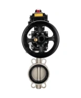 Затвор дисковый поворотный DN.ru WBV3232E-2W-Fb-H Ду150 Ру16, корпус - нержавеющая сталь 316L, диск - нержавеющая сталь 316L, уплотнение - EPDM, с пневмоприводом PA-DA-105-1 двойного действия, пневмораспределителем 4M310-08 AC220V, БКВ APL-410N EX