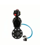 Затвор дисковый поворотный DN.ru WBV4242E-2W-Fb-ISO Дн80 Ру10 межфланцевый, корпус - НПВХ, диск - НПВХ, уплотнение - EPDM, с пневмоприводом PA-DA-105-1, пневмораспределителем 4V320-08 AC220V и БКВ APL-510N EX