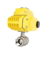 Кран шаровой DN.ru BV3232P(2pc)-FP-T-ISO-H Ду40 Ру63 полнопроходной двухходовой, нержавеющая сталь 316, внутренняя резьба, уплотнение - PTFE, с электроприводом четвертьоборотным QT-N-005EM-O1-24VDC-У1