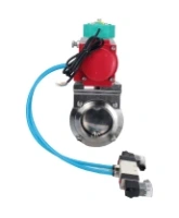 Затвор дисковый поворотный DN.ru WBV3131S-2W-W-H Ду80 Ру10 под приварку, пищевая нержавеющая сталь 304, уплотнение - Silicon, с пневмоприводом PA-DA-052, пневмораспределителем 4V320-08 AC220V и магнитным переключателем ALS200D